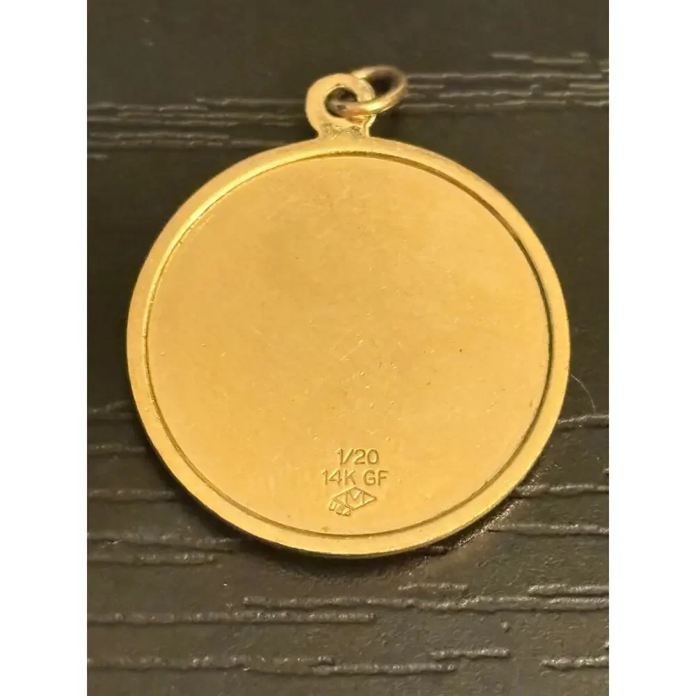 Vintage 1/20 14K Gold Filled St Christopher Medal 1”